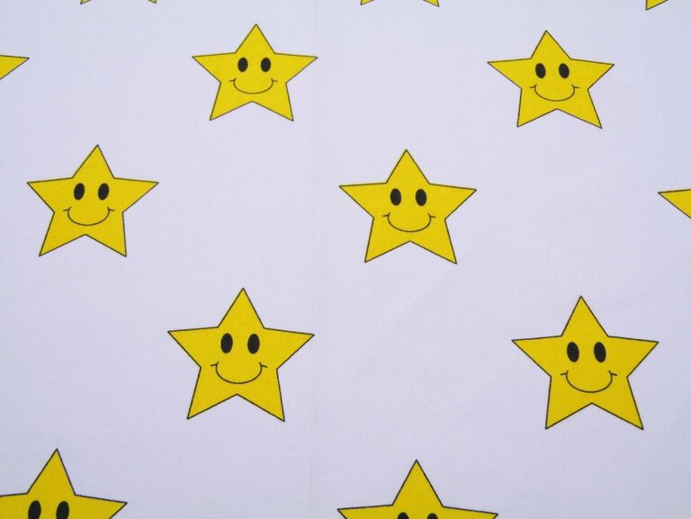 Tkanina bawełniana gwiazdy żółte  (1)